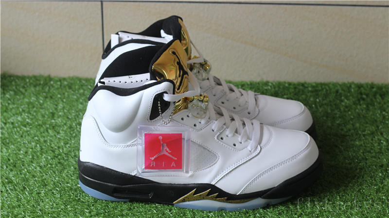 Authentic Air Jordan Retro 5 Olympic The \"GOLD TONGUE\"